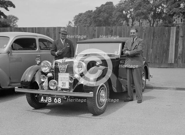 MG SA of AC Hess at the South Wales Auto Club Welsh Rally, 1937 Artist: Bill Brunell.