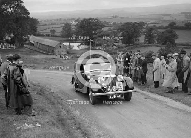 MG SA of AC Hess competing in the South Wales Auto Club Welsh Rally, 1937 Artist: Bill Brunell.