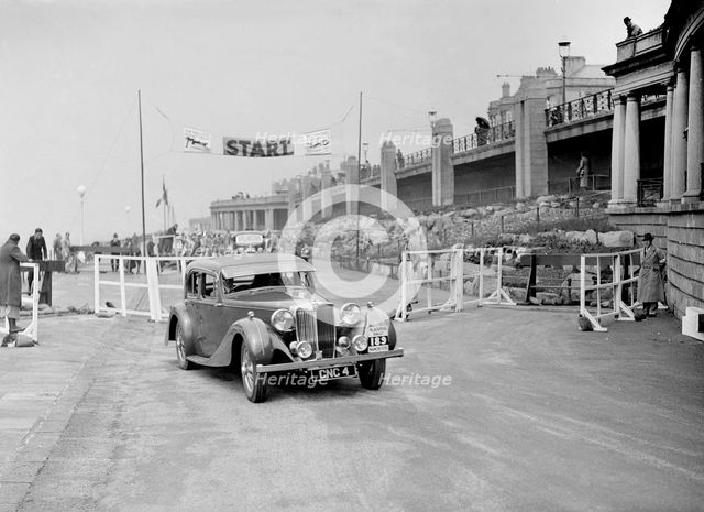 MG SA of GB Hall competing in the Blackpool Rally, 1936. Artist: Bill Brunell.