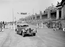 MG SA of GB Hall competing in the Blackpool Rally, 1936. Artist: Bill Brunell