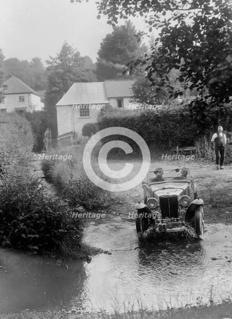 MG PA competing in the B&HMC Brighton-Beer Trial, Windout Lane, near Dunsford, Devon, 1934. Artist: Bill Brunell.