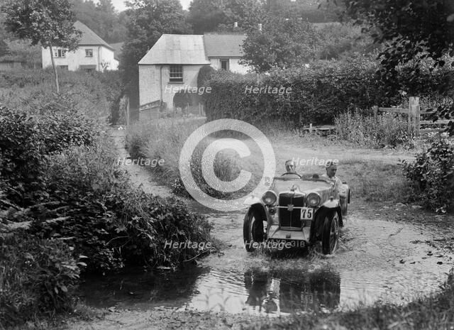 MG PA competing in the B&HMC Brighton-Beer Trial, Windout Lane, near Dunsford, Devon, 1934. Artist: Bill Brunell.