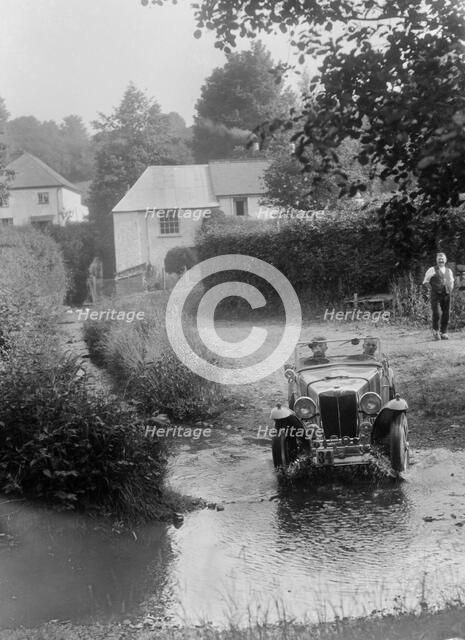 MG PA competing in the B&HMC Brighton-Beer Trial, Windout Lane, near Dunsford, Devon, 1934. Artist: Bill Brunell.