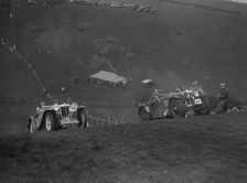 MG PA and MG J type competing in the MG Car Club Rushmere Hillclimb, Shropshire, 1935. Artist: Bill Brunell