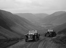 MG PA and Morris 8 tourer competing in the MG Car Club Abingdon Trial/Rally, 1939. Artist: Bill Brunell