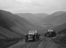 MG PA and Morris 8 tourer competing in the MG Car Club Abingdon Trial/Rally, 1939. Artist: Bill Brunell