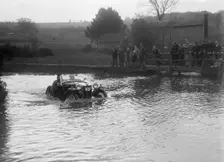 MG PA driving through a ford during a motoring trial, 1936. Artist: Bill Brunell