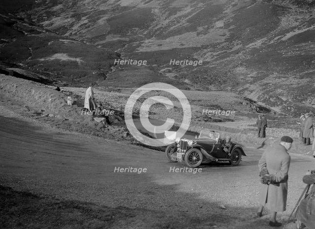 MG PA of A Cairns at the RSAC Scottish Rally, Devil's Elbow, Glenshee, 1934. Artist: Bill Brunell.