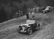 MG PA of D Clare competing in the MCC Edinburgh Trial, Roxburghshire, Scotland, 1938. Artist: Bill Brunell