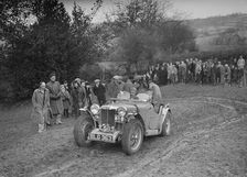 MG PA of J Twyford at the MG Car Club Midland Centre Trial, 1938. Artist: Bill Brunell