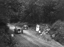 MG PA of JM Toulmin and Frazer-Nash TT replica, 1930s. Artist: Bill Brunell