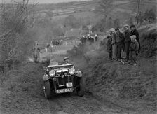 MG PA of JH Clent competing in the MG Car Club Midland Centre Trial, 1938. Artist: Bill Brunell