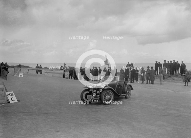 MG PA of Miss E Violet Watson competing in the RSAC Scottish Rally, 1934. Artist: Bill Brunell.