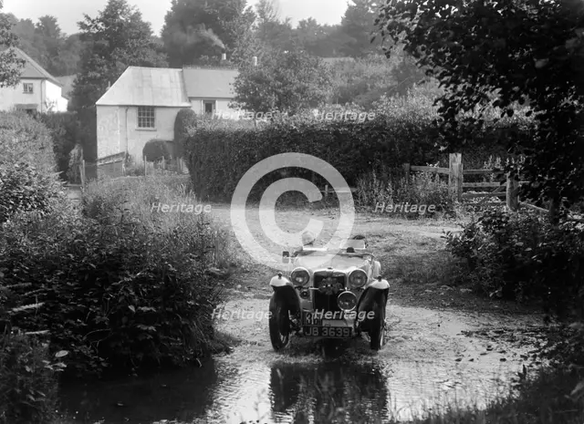 MG PA of RA MacDermid, B&HMC Brighton-Beer Trial, Windout Lane, near Dunsford, Devon, 1934. Artist: Bill Brunell.
