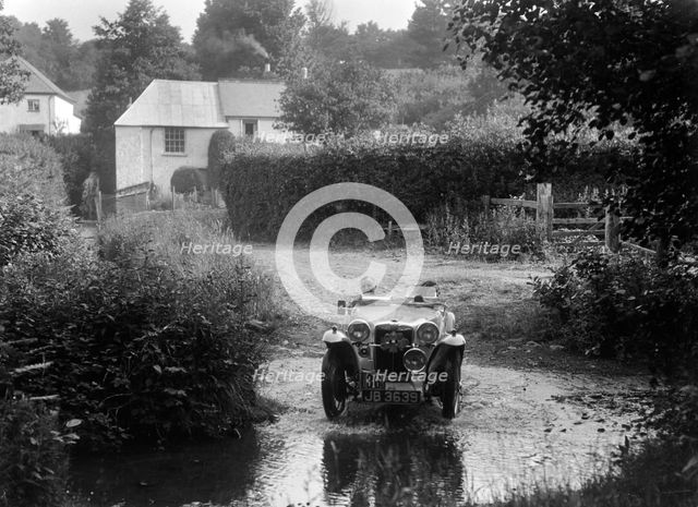 MG PA of RA MacDermid, B&HMC Brighton-Beer Trial, Windout Lane, near Dunsford, Devon, 1934. Artist: Bill Brunell.