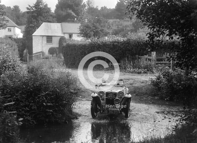 MG PA of RA MacDermid, B&HMC Brighton-Beer Trial, Windout Lane, near Dunsford, Devon, 1934. Artist: Bill Brunell.