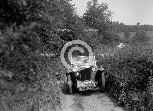 MG PA taking part in the B&HMC Brighton-Beer Trial, 1934. Artist: Bill Brunell.