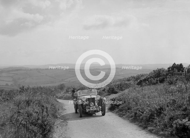 MG PB of EH Goodenough competing in the MCC Torquay Rally, 1938. Artist: Bill Brunell.