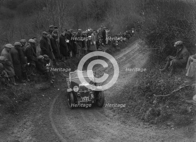 MG PB of EH Goodenough competing in the MCC Lands End Trial, 1935. Artist: Bill Brunell.
