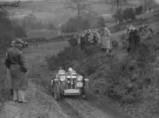 MG PB of J Terras competing in the MG Car Club Midland Centre Trial, 1938. Artist: Bill Brunell