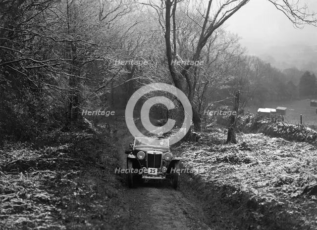 MG PB taking part in a motoring trial, late 1930s. Artist: Bill Brunell.