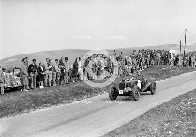 MG R type of Sir Clive Edwards competing at the Lewes Speed Trials, Sussex, 1938. Artist: Bill Brunell.