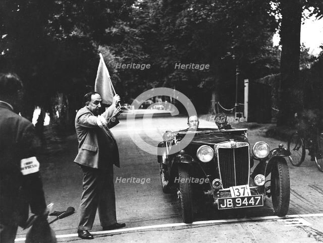 MG TA competing on 1937 MCC Torquay rally Artist: Unknown.