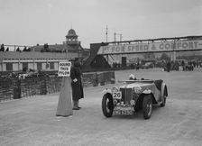MG TA competing in the JCC Rally, Brooklands, Surrey, 1939. Artist: Bill Brunell