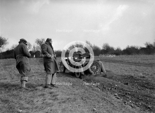 MG TA competing in the London Motor Club Coventry Cup Trial, Knatts Hill, Kent, 1938. Artist: Bill Brunell.