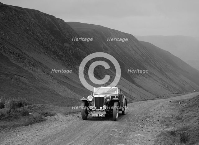 MG TA competing in the MG Car Club Abingdon Trial/Rally, 1939. Artist: Bill Brunell.