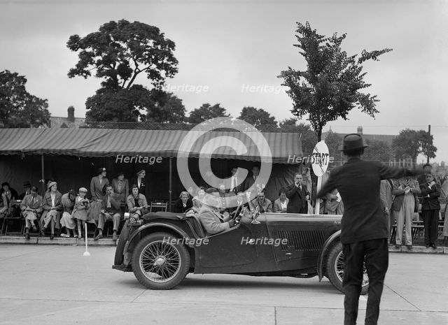 MG TA of Archie Langley of the Musketeers team at the South Wales Auto Club Welsh Rally, 1937 Artist: Bill Brunell.