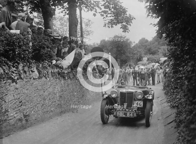MG TA of Archie Langley of the Three Musketeers team, MCC Torquay Rally, Torbay, Devon, 1938. Artist: Bill Brunell.