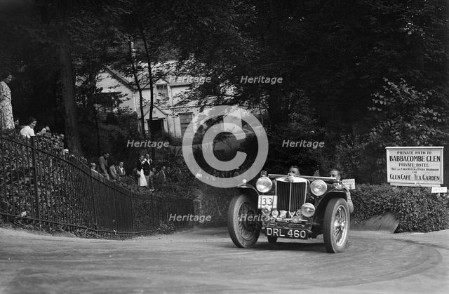 MG TA of FG Cornish competing in the MCC Torquay Rally, Torbay, Devon, 1938. Artist: Bill Brunell.