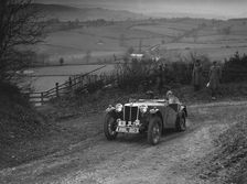 MG TA of JES Jones of the Cream Cracker Team at the MG Car Club Midland Centre Trial, 1938. Artist: Bill Brunell