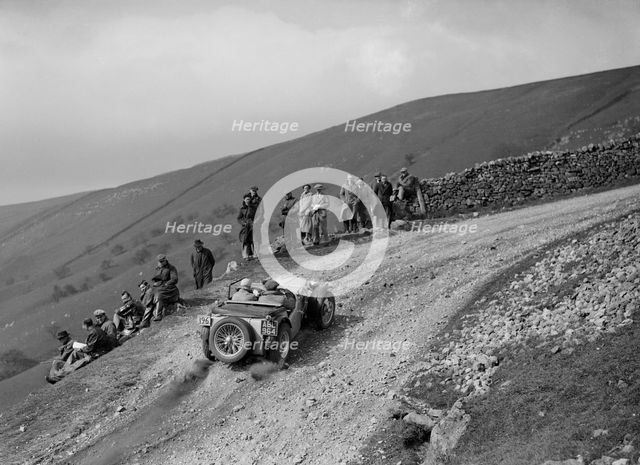MG TA of JES Jones competing in the MCC Edinburgh Trial, 1937. Artist: Bill Brunell.