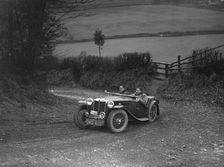 MG TA of WH Depper competing in the MG Car Club Midland Centre Trial, 1938. Artist: Bill Brunell