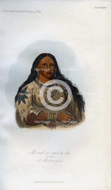 'Mi-neek-ee-sank-te-ka, The Mink, A Mandan Girl', 1848. Artist: Unknown