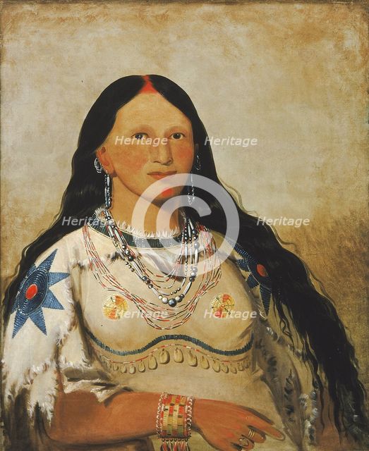 Mi-néek-ee-súnk-te-ka, Mink, a Beautiful Girl, 1832. Creator: George Catlin.