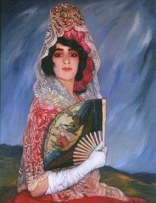 Mi Prima Cándica con mantilla, c. 1913. Creator: Zuloaga y Zabaleto, Ignacio (1870-1945)