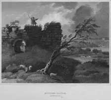 Mitford Castle, Northumberland 1814. Artist: John Greig