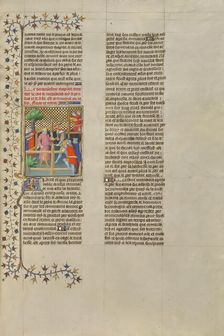 Mithradates Triumphs at a Tournament; Des cas des nobles hommes et femmes, about 1413-1415. Creators: Boucicaut Master, Workshop of the Boucicaut Master