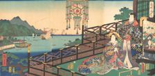 Mitsuuji in the Maruyama Pleasure District of Nagasaki (Nagasaki dejima), 3rd m..., 3rd month, 1861. Creator: Utagawa Kunisada
