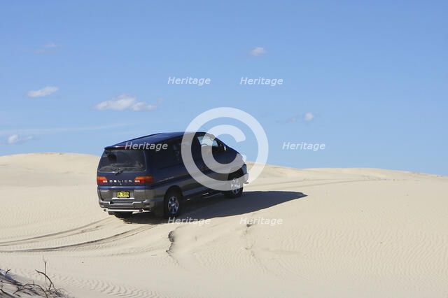 Mitsubishi Delica Space Gear V6 1996 in sand dunes New South Wales Australia Artist: Unknown.