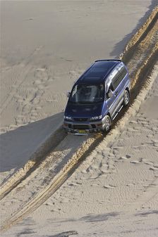 Mitsubishi Delica Space Gear V6 1996 in sand dunes New South Wales Australia