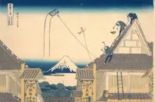 Mitsui Shop at Surugacho in Edo (Edo Surugacho Mitsui mise ryaku zu), from the seri..., ca. 1830-32. Creator: Hokusai
