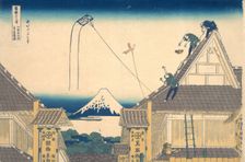 Mitsui Shop at Surugacho in Edo (Edo Surugacho Mitsui mise ryaku zu), from the seri..., ca. 1830-32. Creator: Hokusai