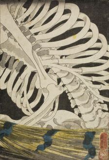 Mitsukuni and the Skeleton Specter (image 3 of 3), mid 1840s. Creator: Utagawa Kuniyoshi
