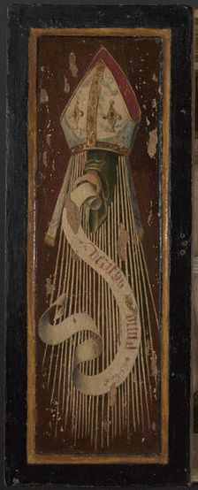 Mitre and Motto of Tongerlo Abbey, 1507. Creator: Goswijn van der Weyden