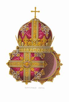 Mitre of the Patriarch. From the Antiquities of the Russian State, 1849-1853. Creator: Solntsev, Fyodor Grigoryevich (1801-1892)