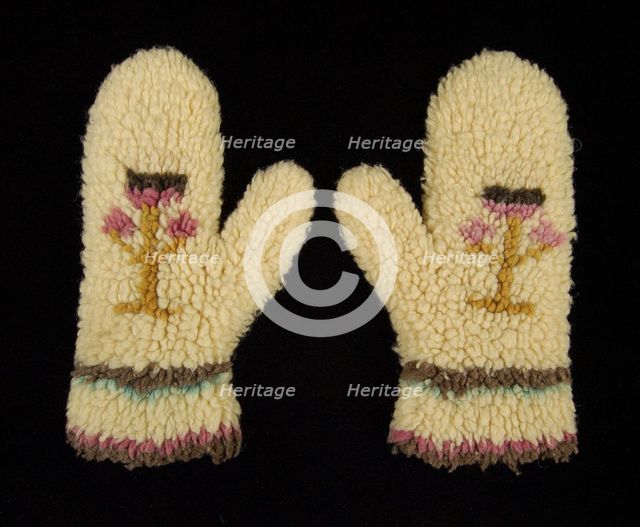 Mittens, American, 1840-60. Creator: Unknown.